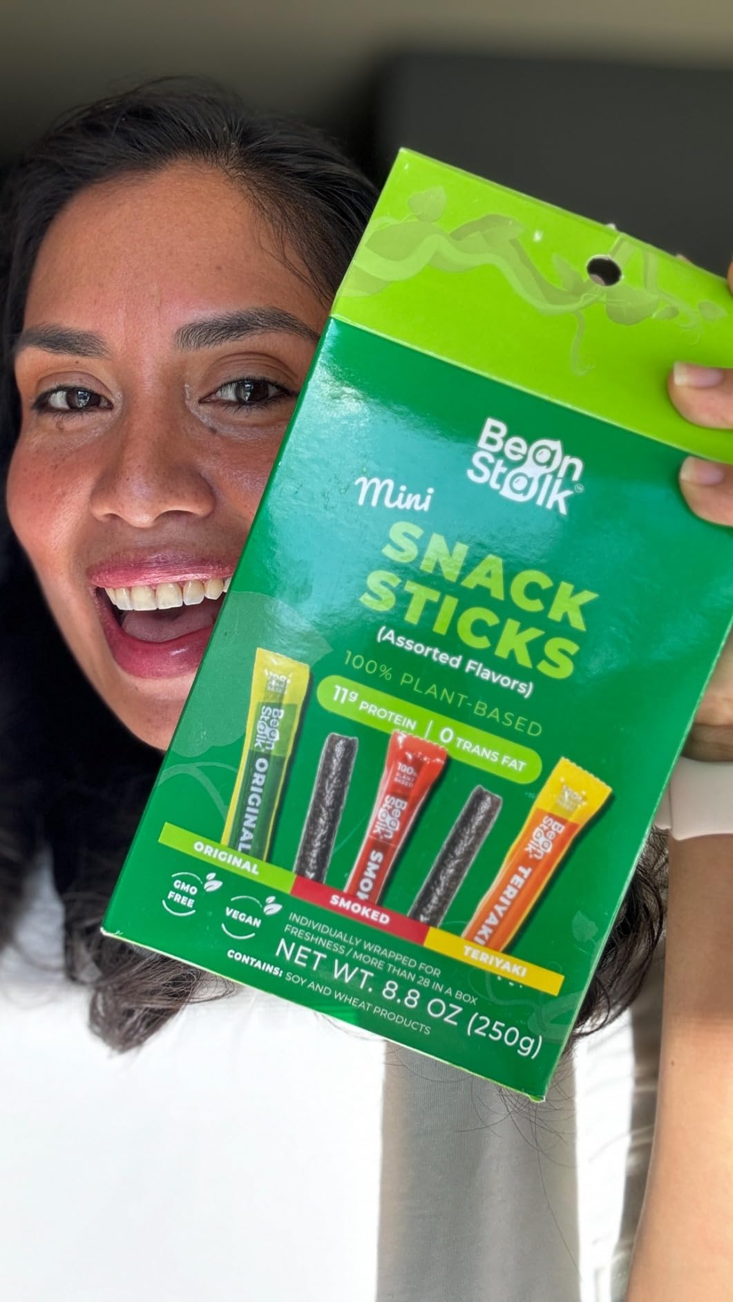 Bean Stalk Savory Vegan mini Snack Sticks - Assorted Flavors - Teriyaki | Smoked | Original customer photo 1