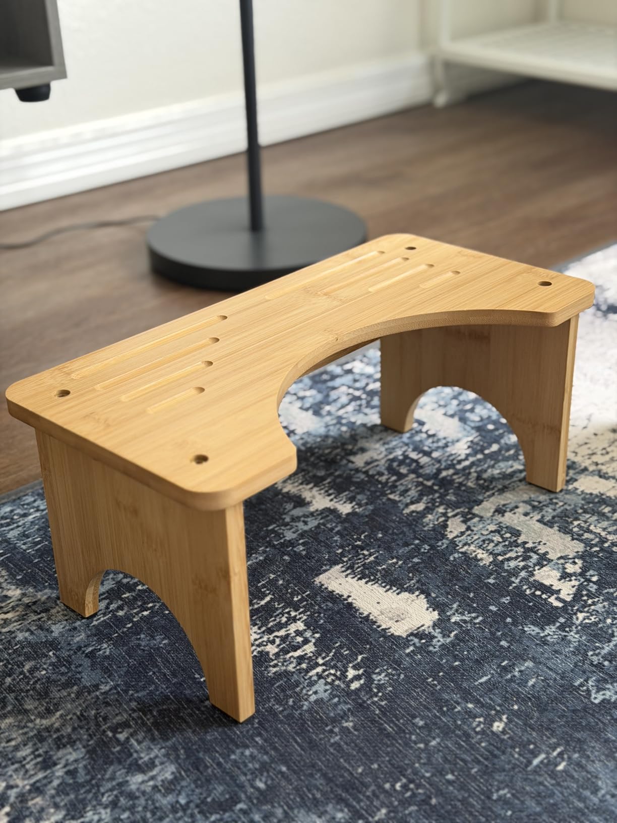 Uaniar Bamboo Toilet Stool, Wooden Squatting Potty Stool for Adults, 7 Inch Toilet Stool Squat Adult, Non-Slip Wood Poop Stool for Bathroom, Portable Toilet Foot Pooping Steps for Kids customer photo 1