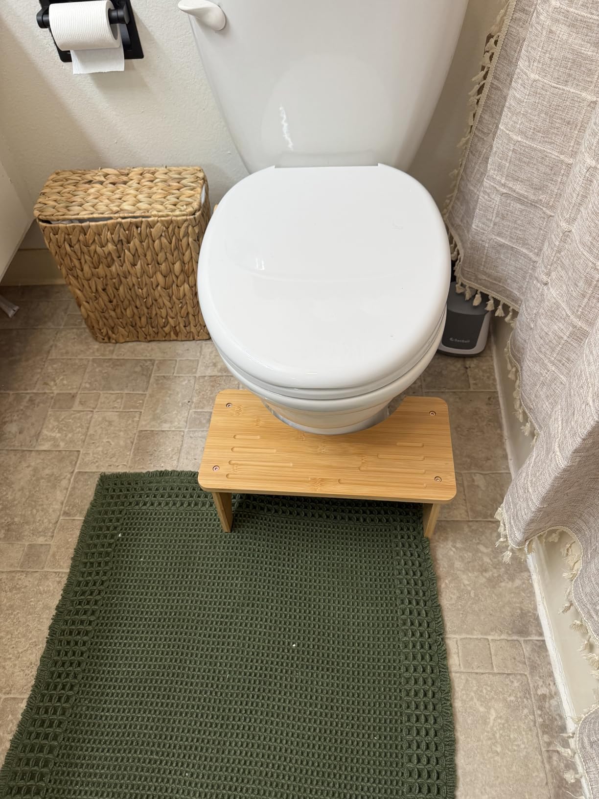 Uaniar Bamboo Toilet Stool, Wooden Squatting Potty Stool for Adults, 7 Inch Toilet Stool Squat Adult, Non-Slip Wood Poop Stool for Bathroom, Portable Toilet Foot Pooping Steps for Kids customer photo 2