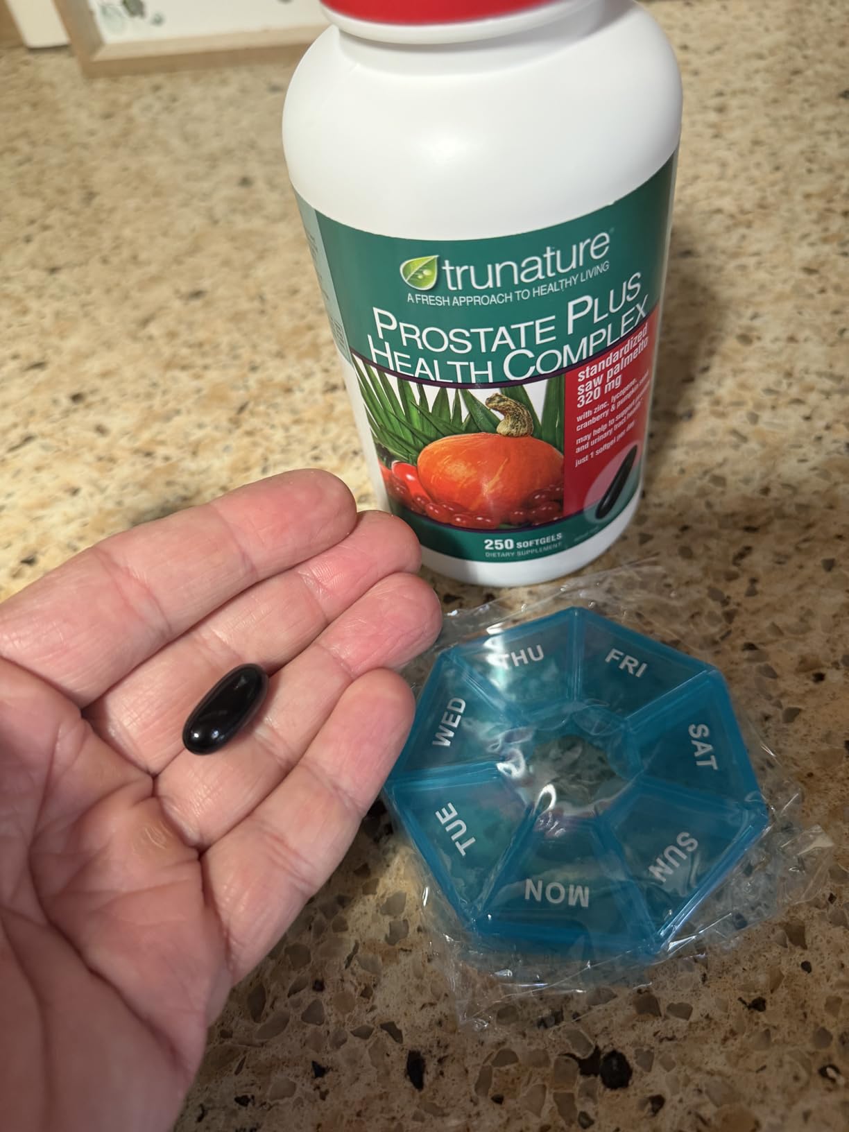 Saw Palmetto Prostate Health Complex with Zinc, Lycopene and Pumpkin Seed Compatible with Nature, 250 Softgels + Bundle with Weekly Pill Organizer (2 Items) customer photo 1