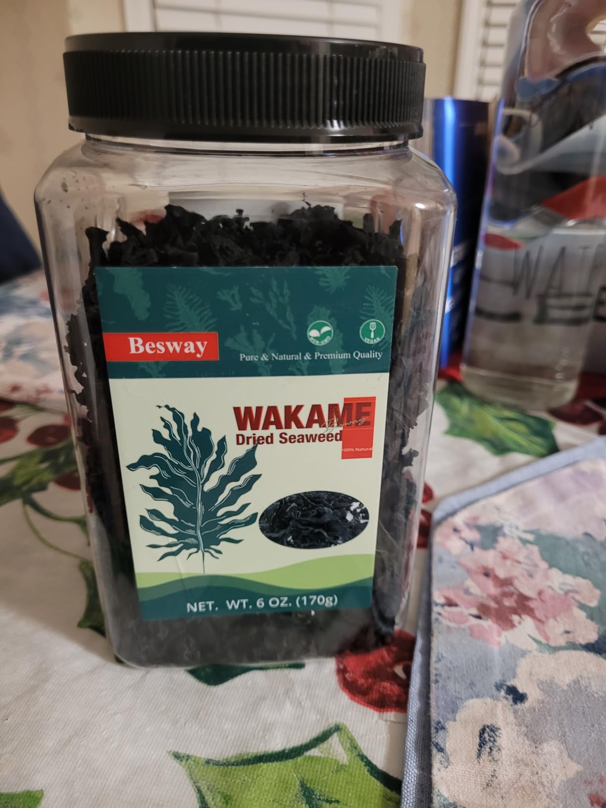 Besway Wakame Seaweed 6 oz, 100% Nature Dried Seaweed for Seaweed Salad, Flavorful Soups & Stews, Healthy Dried Vegetables Non-GMO, Gluten Free customer photo 1