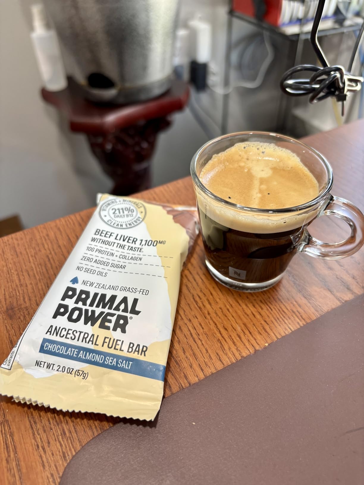 Primal Power Beef Liver Bar 1100mg - New Zealand Grass-Fed, 211% DV B12, 10g Protein Collagen - Zero Added Sugar, No Seed Oils, Gluten Free - Chocolate Almond Sea Salt (12 Pack) customer photo 2
