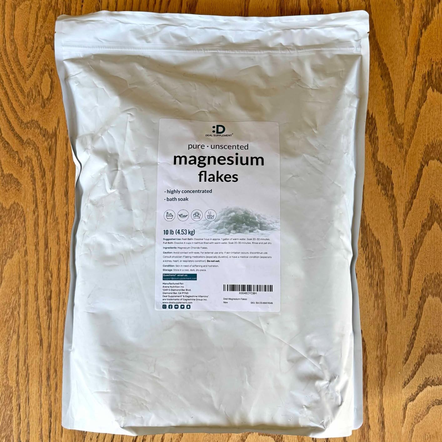 Pure Magnesium Flakes Bath Soaks, 10lbs - Natural Epsom Salt Substitute | High-Absorption Magnesium Chloride Flakes | Hydrates Skin & Promotes Relaxation customer photo 1