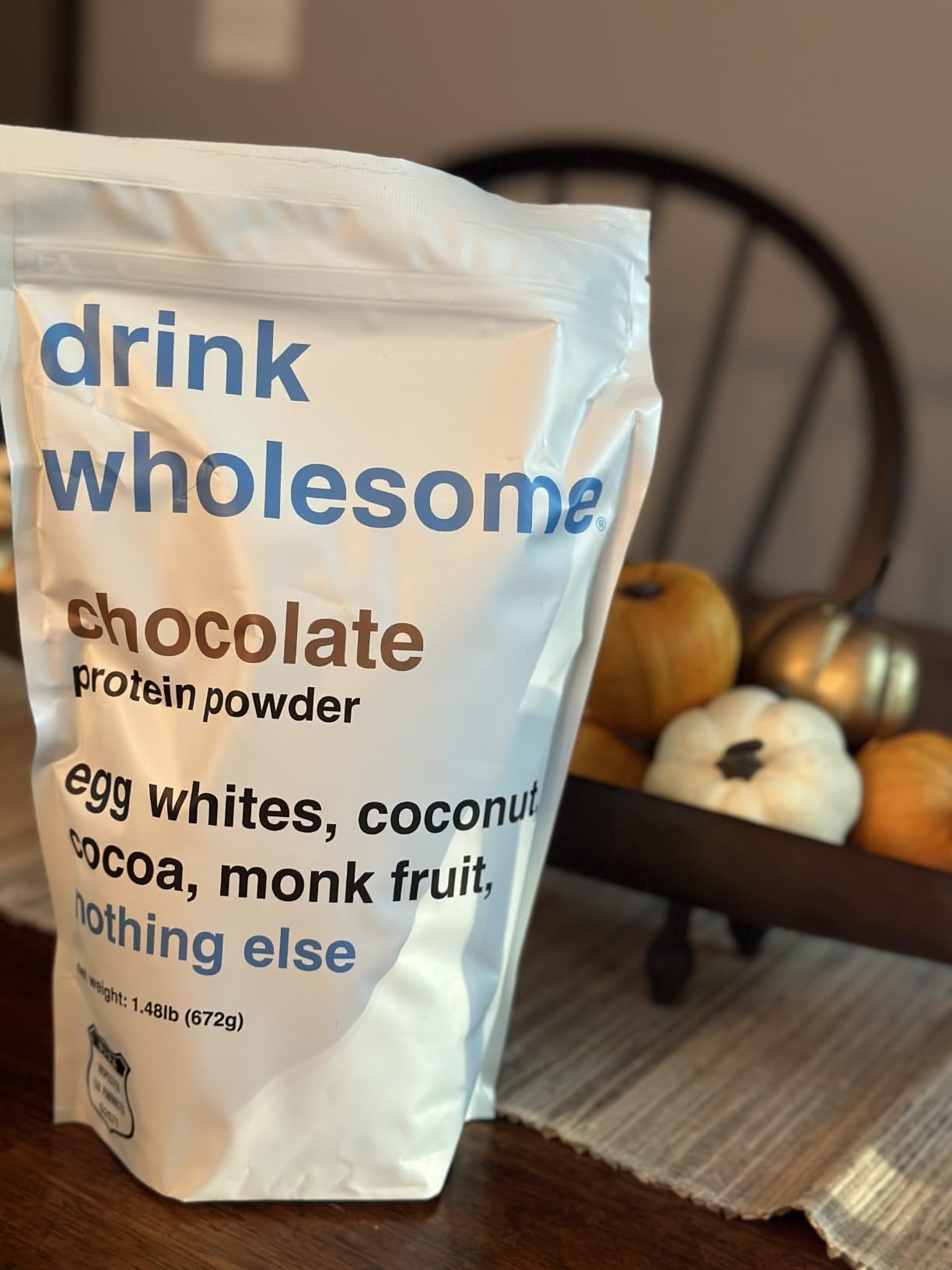 drink wholesome Chocolate Egg White Protein Powder for Sensitive Stomachs | For GERD, IBS, Lactose Intolerance | No Bloating, No Constipation, No Gas, No Reflux | Additive-Free, Dairy-Free, Gluten-Free customer photo 2