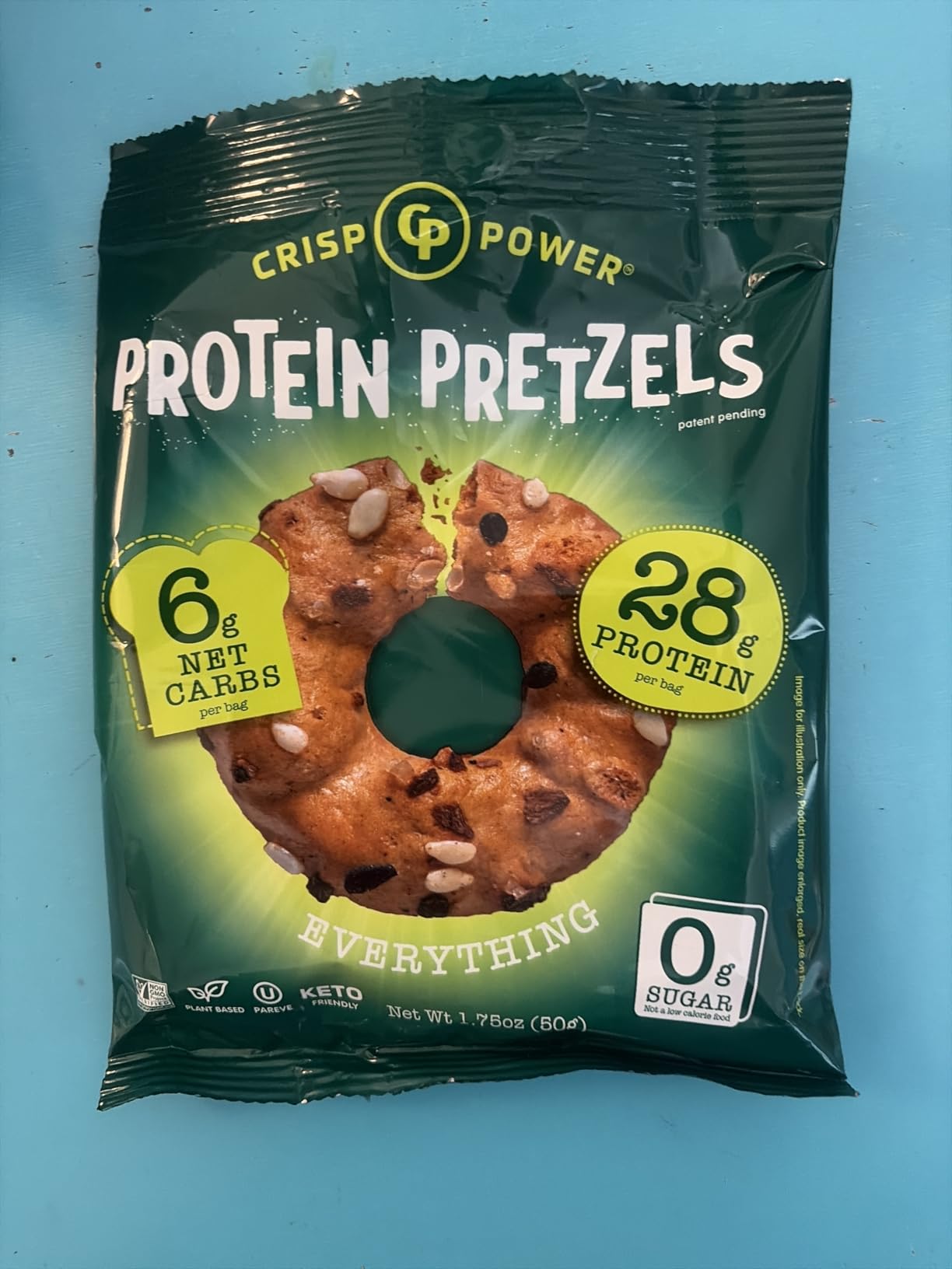 CRISP POWER Protein Pretzels, Variety Pack With Sea Salt, Sesame, & Everything, Up To 28G Protein, High Protein Snack, High Fiber, Low Carb Crunchy Pretzel Snacks, No Added Sugar, 1.75 oz Bags, 6 Pack, Vegan, Keto customer photo 2