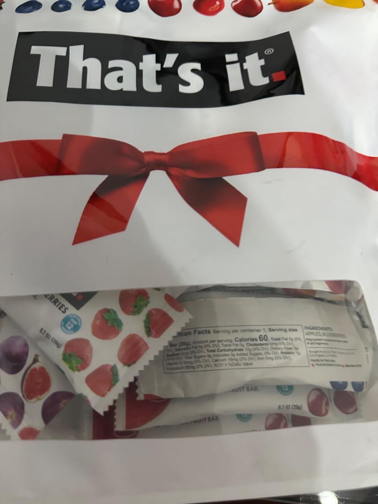 That's it. Mini Fruit Bars (Variety 35 Pack) No Sugar Plant-Based, Vegan & Gluten Free, Non GMO, Fiber customer photo 2