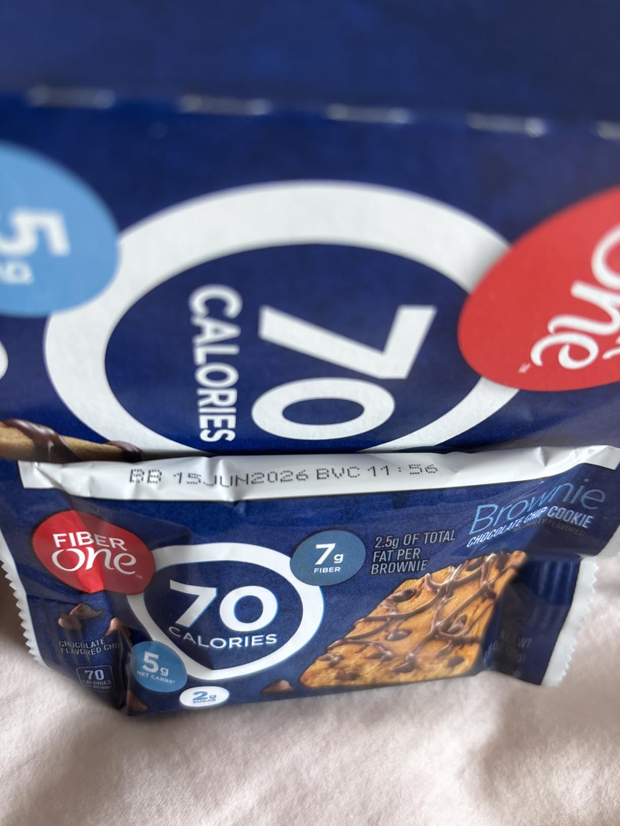 Fiber One 70 Calorie Brownies, Chocolate Chip Cookie Snack Bars, 2g Sugar, Value Pack, 12 Ct customer photo 2