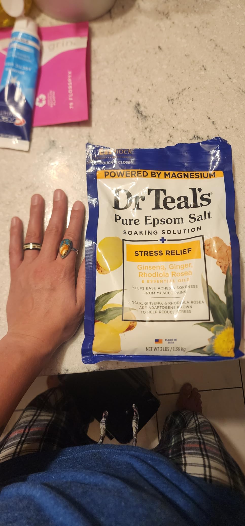Dr Teal's Epsom Salt Magnesium Soak, Stress Relief with Essential Oils, 3 lbs customer photo 1