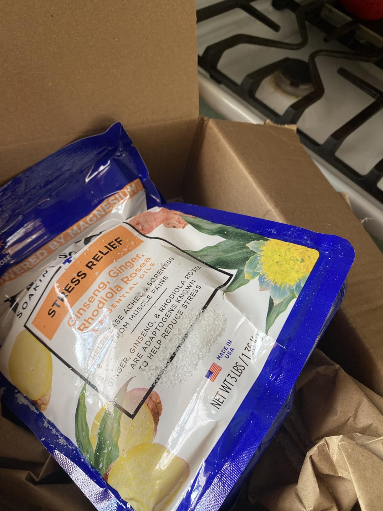 Dr Teal's Epsom Salt Magnesium Soak, Stress Relief with Essential Oils, 3 lbs customer photo 2