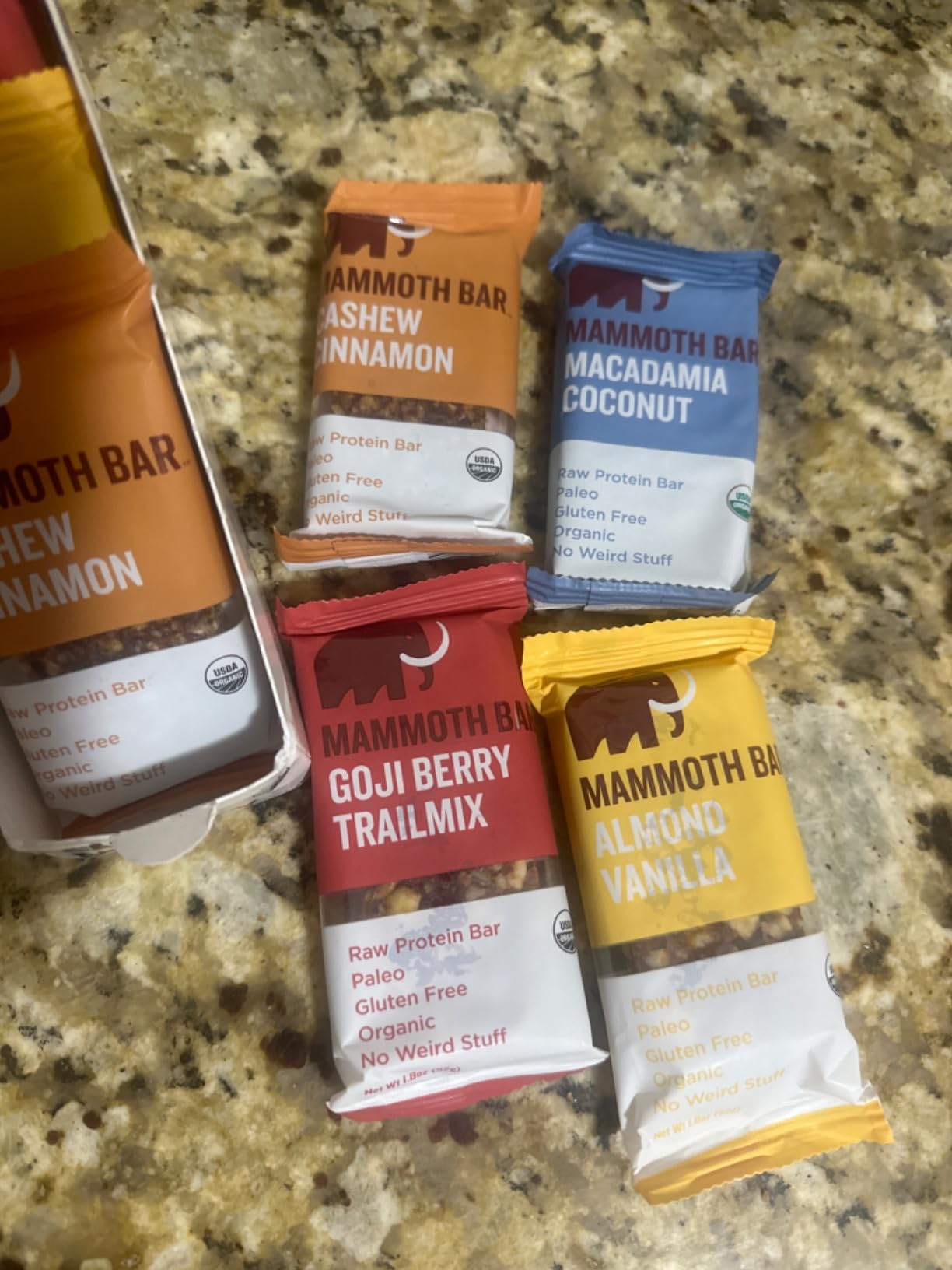 Mammoth Bar Variety Pack - 10 Organic Protein Bars - High Fiber, Paleo, Gluten Free, Egg Protein, GMO Free, Raw, Premium Nuts, Prebiotics customer photo 1