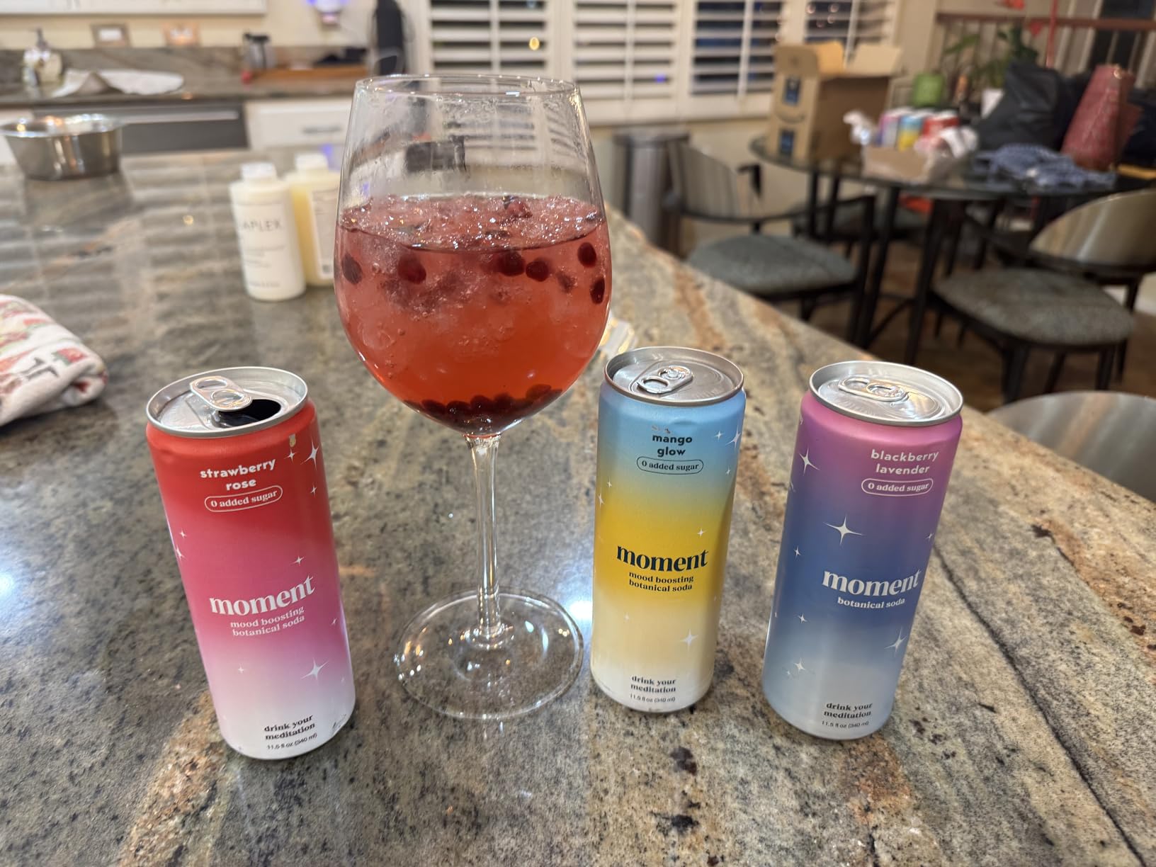 Moment Adaptogen Drink (Shark Tank) - Calm, Clarity & Relaxation with L-Theanine & Ashwagandha - Non Alcoholic Drinks for Adults - Sparkling Botanical Soda - 0 Sugar 0 Caffeine - 12 Pack 11.5 fl oz customer photo 2