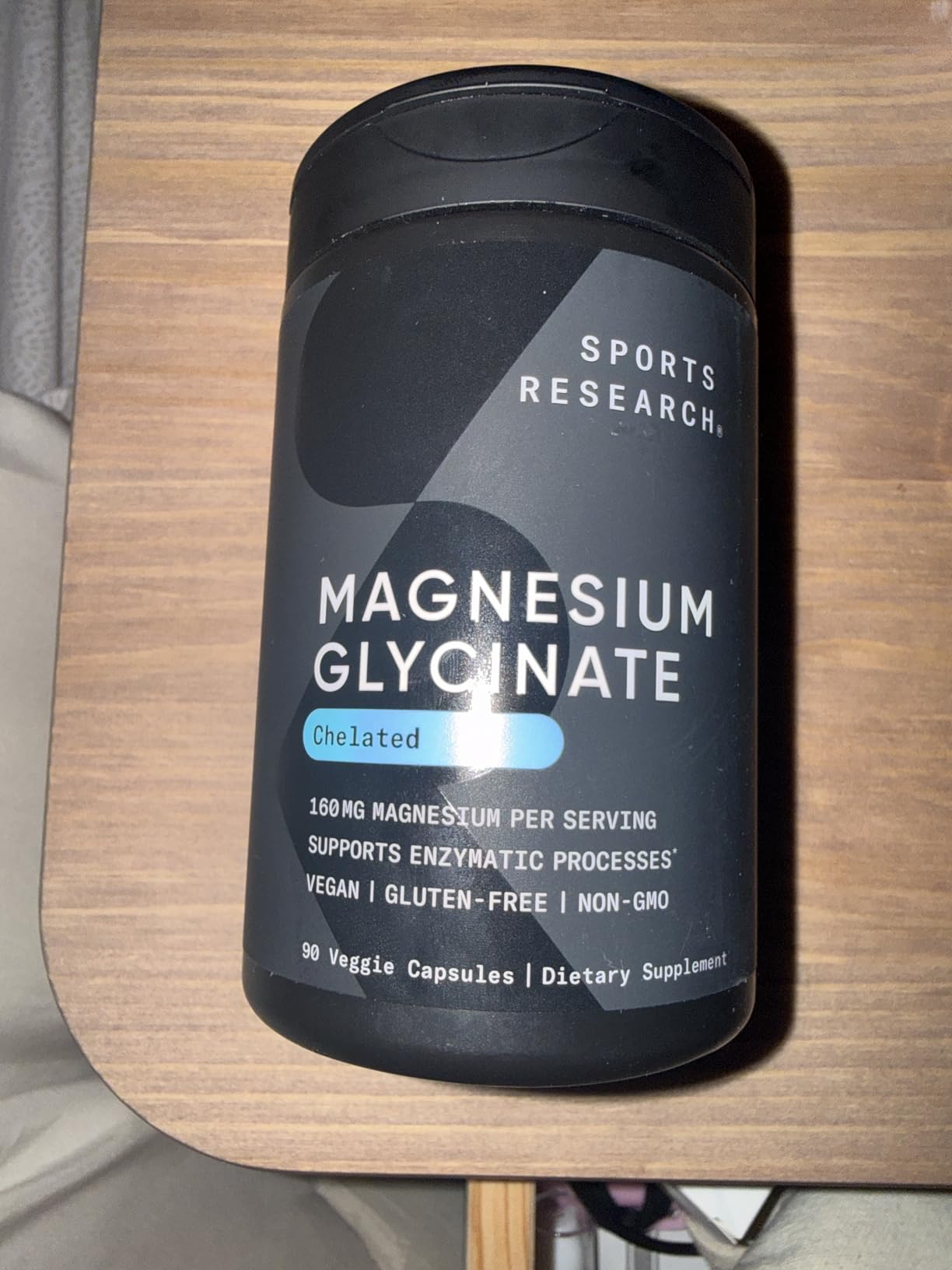 Sports Research Magnesium Glycinate - Supports Restful Sleep & Enzymatic Processes - 160 mg Chelated Magnesium - Vegan Capsule - 90 Count customer photo 2