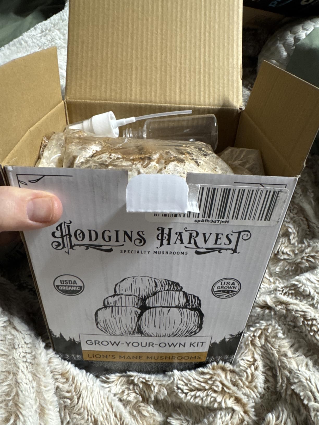 Organic Lion's Mane Mushroom Growing Kit - Indoor Gardening Kit for Fresh Gourmet Mushrooms - Easy to Grow at Home - Holiday Gift for Garden Lovers & Foodies - Grown in USA - 3.5 lb customer photo 1