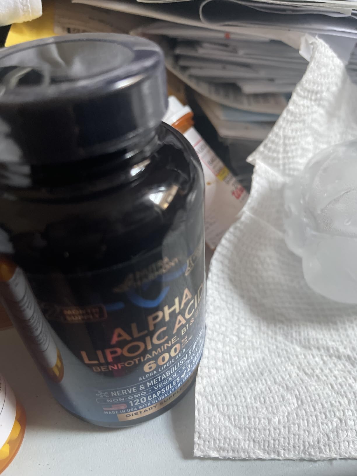Alpha Lipoic Acid 600mg - ALA Supplement Antioxidant for Nerve, Energy & Metabolism Support - Extra Strength with Benfotiamine, B1 & B12 - Lab Tested, NON-GMO & Vegan - 120 Capsules, 2 Month Supply customer photo 1