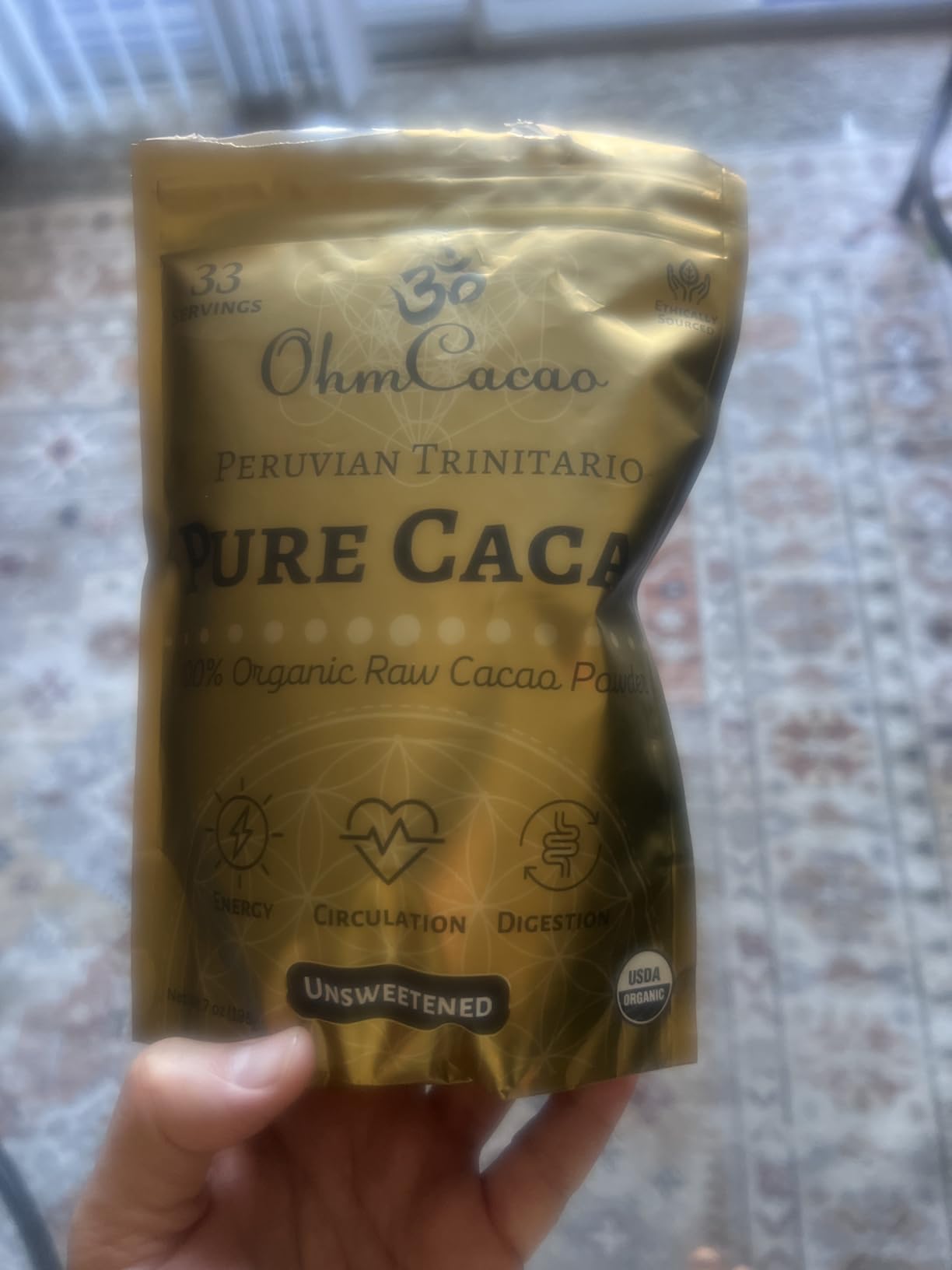 Pure Raw Organic Cacao Powder | Premium Ceremonial Grade Cacao | Natural Source of Flavanols, Magnesium, Iron & Theobromine | Sugar-Free Hot Cocoa Chocolate Drink & Baking Mix | Unsweetened - (33 Servings) customer photo 2