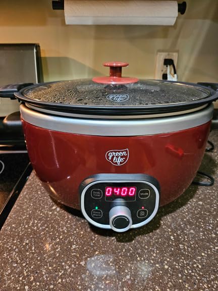 GreenLife 6QT Slow Cooker, Non-Toxic PFAS-Free Ceramic Nonstick Removable Interior Bowl, Programmable, Family Friendly, Keep Warm, Stovetop & Oven Safe, Dishwasher Safe Crock, Timer, Glass Lid, Gray customer photo 1