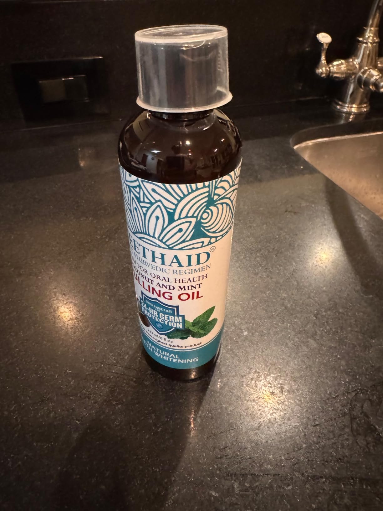 Coconut Mint Pulling Oil Mouthwash, 237ml Natural Teeth Whitening, Ayurvedic Daily Swish for Oral Health Alcohol & Fluoride Free, Healthy Gums, Fresh Breath, Solution for Bad Breath (One Pack) customer photo 2