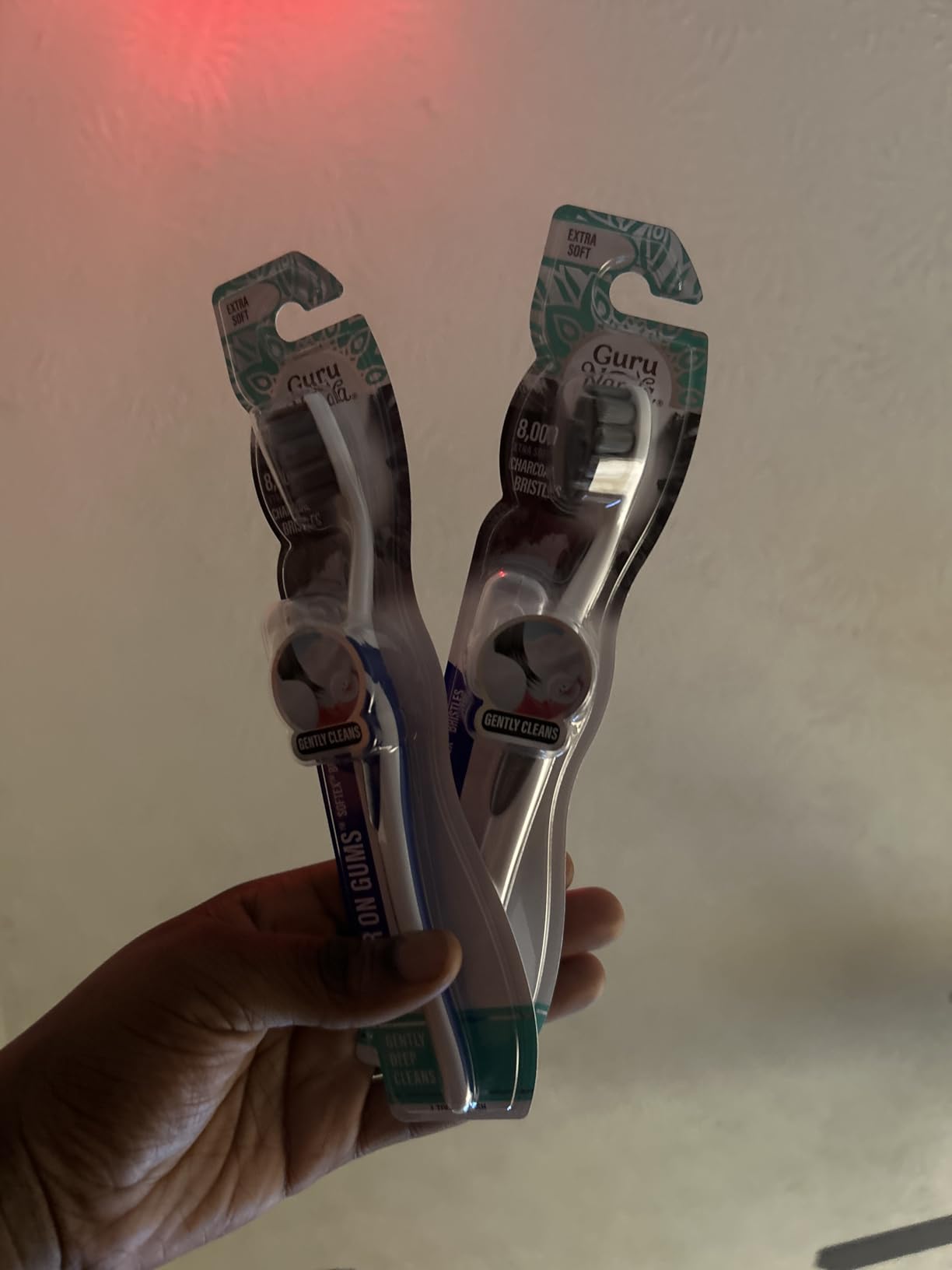 GuruNanda Butter on Gums Charcoal Toothbrush - 8000+ SoftexTM Bristles for Sensitive Teeth & Gums, Aids in Teeth Whitening, Extra Soft (6 Count) customer photo 1
