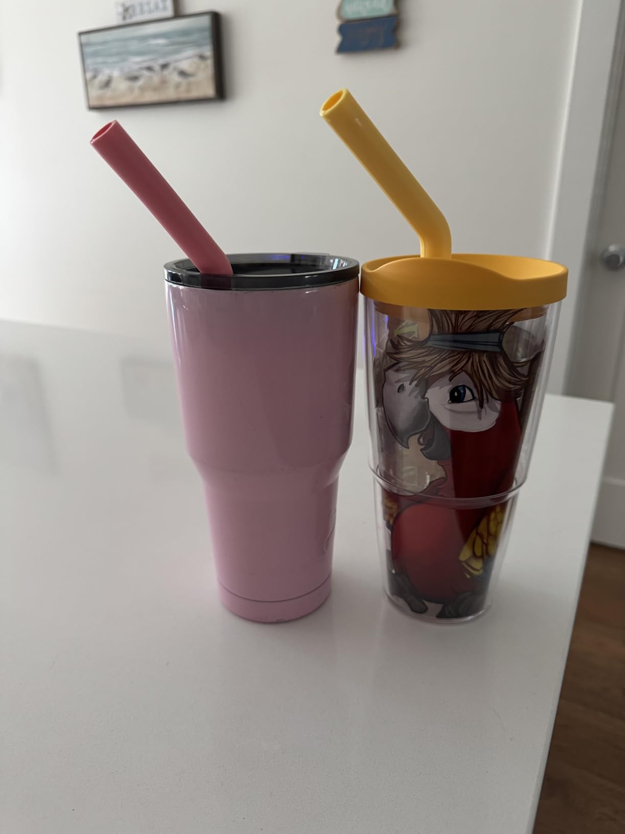 NiHome 6 PCS Extra Wide Reusable Bent Silicone Straws for Boba & Smoothies | Colorful Bent Straws for Thick Drinks, Dishwasher Safe, 0.53 In Extra Wide with 2 Brushes, Customizable Length, Rainbow Color customer photo 1