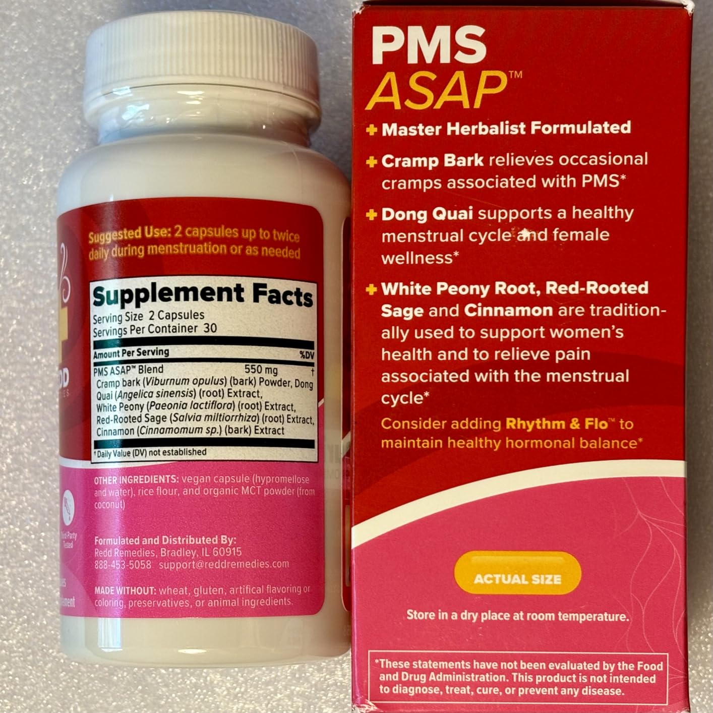 Redd Remedies, PMS ASAP, Includes Cramp Bark & Dong Quai, 60 Vegan Capsules customer photo 1