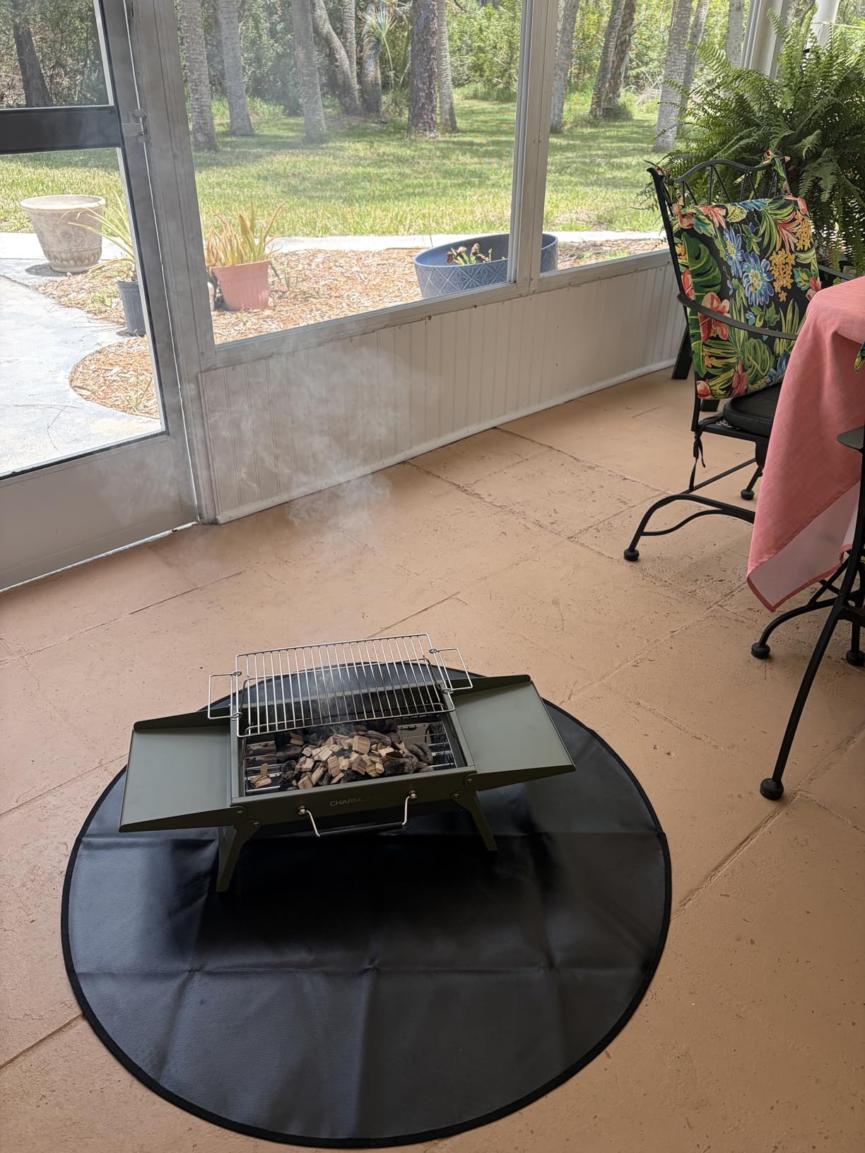 Charmline 14 x 9 inches Small Portable Charcoal BBQ Grill, Foldable Compact Camping Barbecue for 1-3 People, Ideal for Garden, Beach, Picnic & Tabletop Use, Green customer photo 2