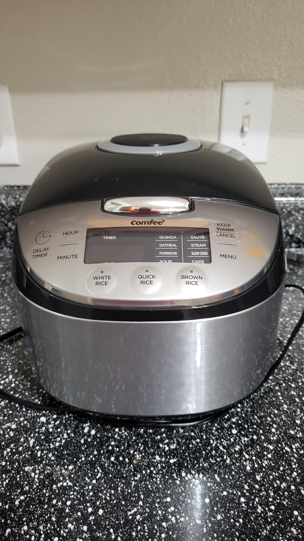 COMFEE' Rice Cooker 12 Cups Cooked/6 Cups Uncooked, Portable Non-Stick Rice Maker, Japanese Rice Cooker with Fuzzy Logic Technology, 24-Hour Timer Delay, 11 Presets, Steamer, Fast Cooker, Grain Cooker, Black customer photo 2