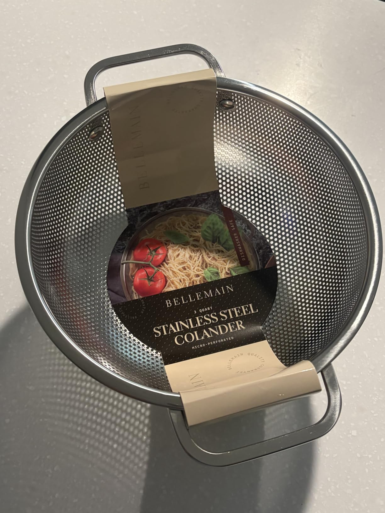 Bellemain Micro-perforated Stainless Steel Colander - Dishwasher Safe (3 QT and 5 QT) customer photo 1
