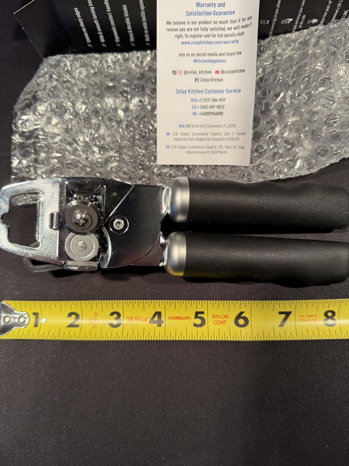 Zulay Kitchen Heavy Duty Stainless Steel Can Opener Manual with Bottle Opener - Rust Proof Manual Can Opener With Turn Knob & Comfy Soft Grip Handles - Black customer photo 2