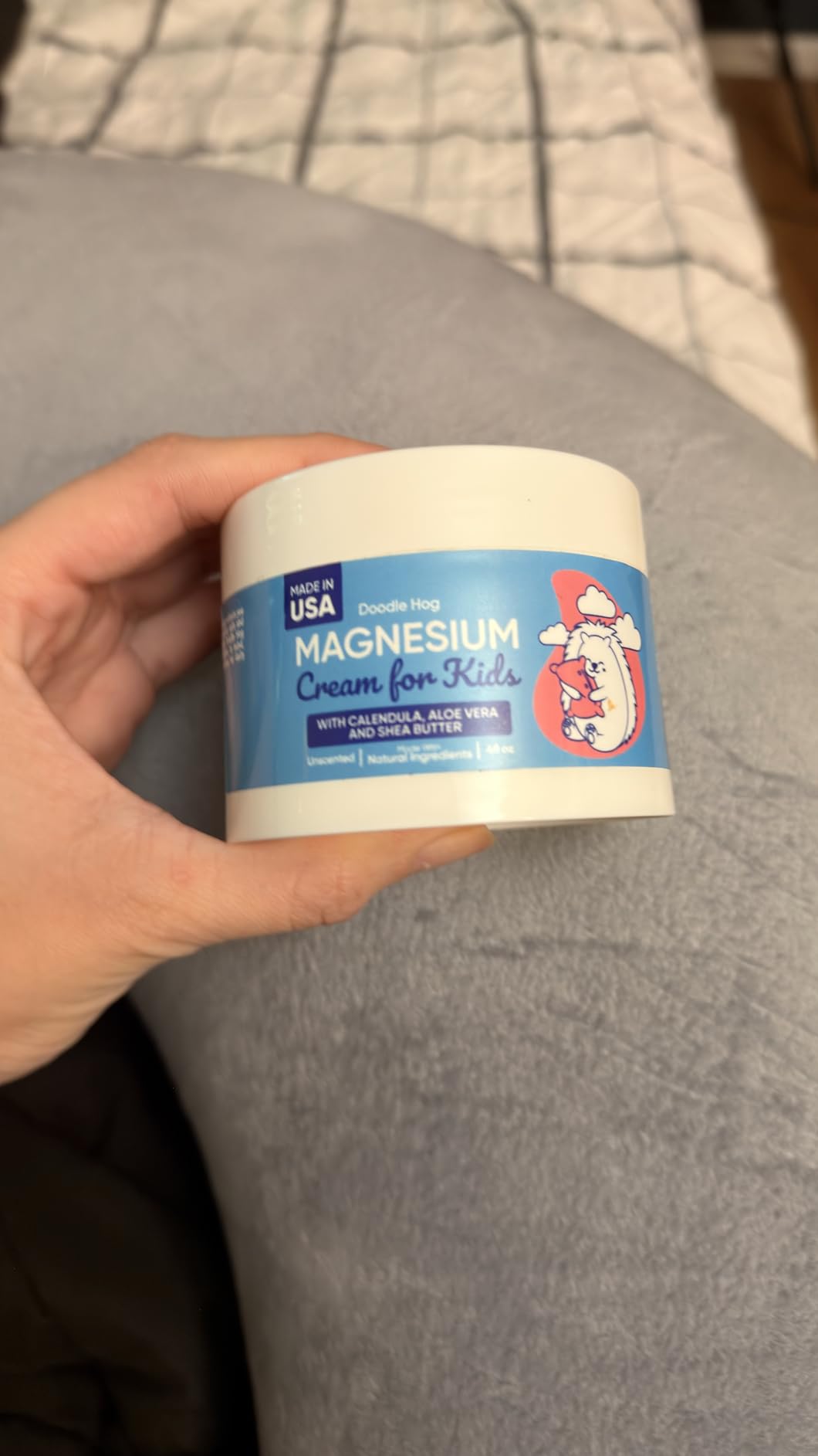 DOODLE HOG Magnesium Cream for Kids - Soothing Relief & Relaxation with Calendula, Aloe Vera, Shea Butter - Bedtime Magnesium Lotion for Kids Sleep - (4 oz, Unscented) customer photo 2