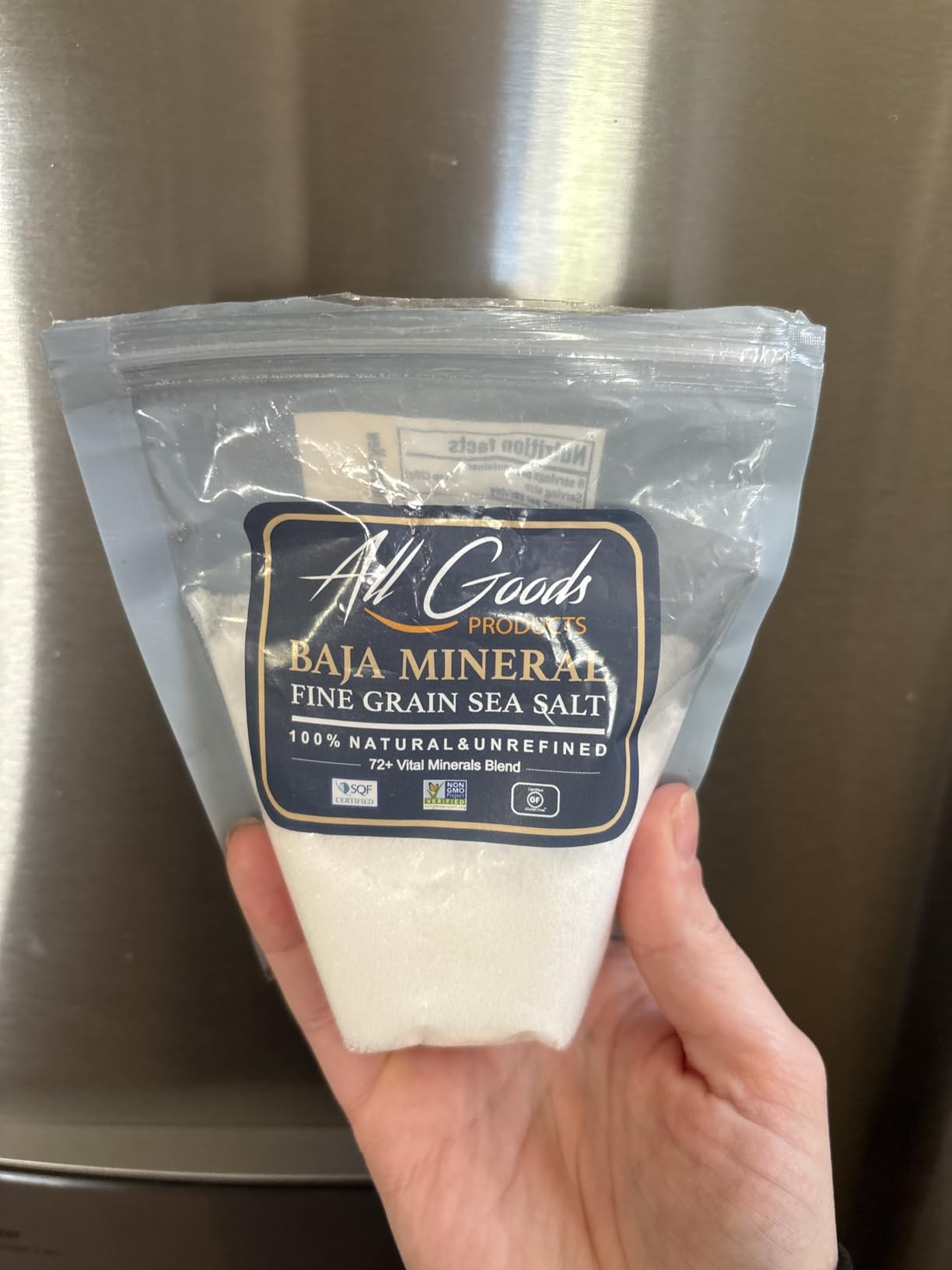 All Goods Products Mineral Sea Salt - Fine Grain, 8 oz, 100% Natural, Hand-Harvested From BAJA California, Loaded with 90+ Essential Minerals, 30% Less Sodium, Kosher, Unrefined customer photo 1