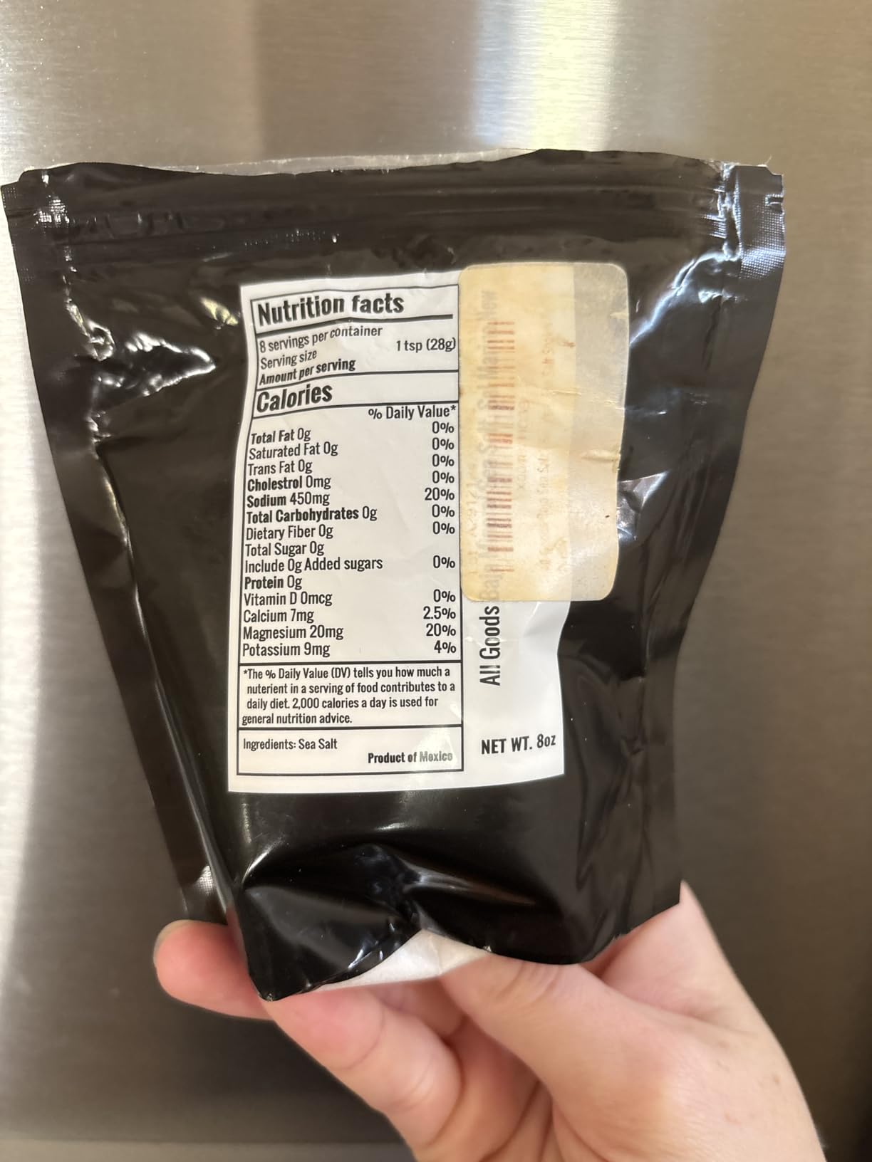All Goods Products Mineral Sea Salt - Fine Grain, 8 oz, 100% Natural, Hand-Harvested From BAJA California, Loaded with 90+ Essential Minerals, 30% Less Sodium, Kosher, Unrefined customer photo 2
