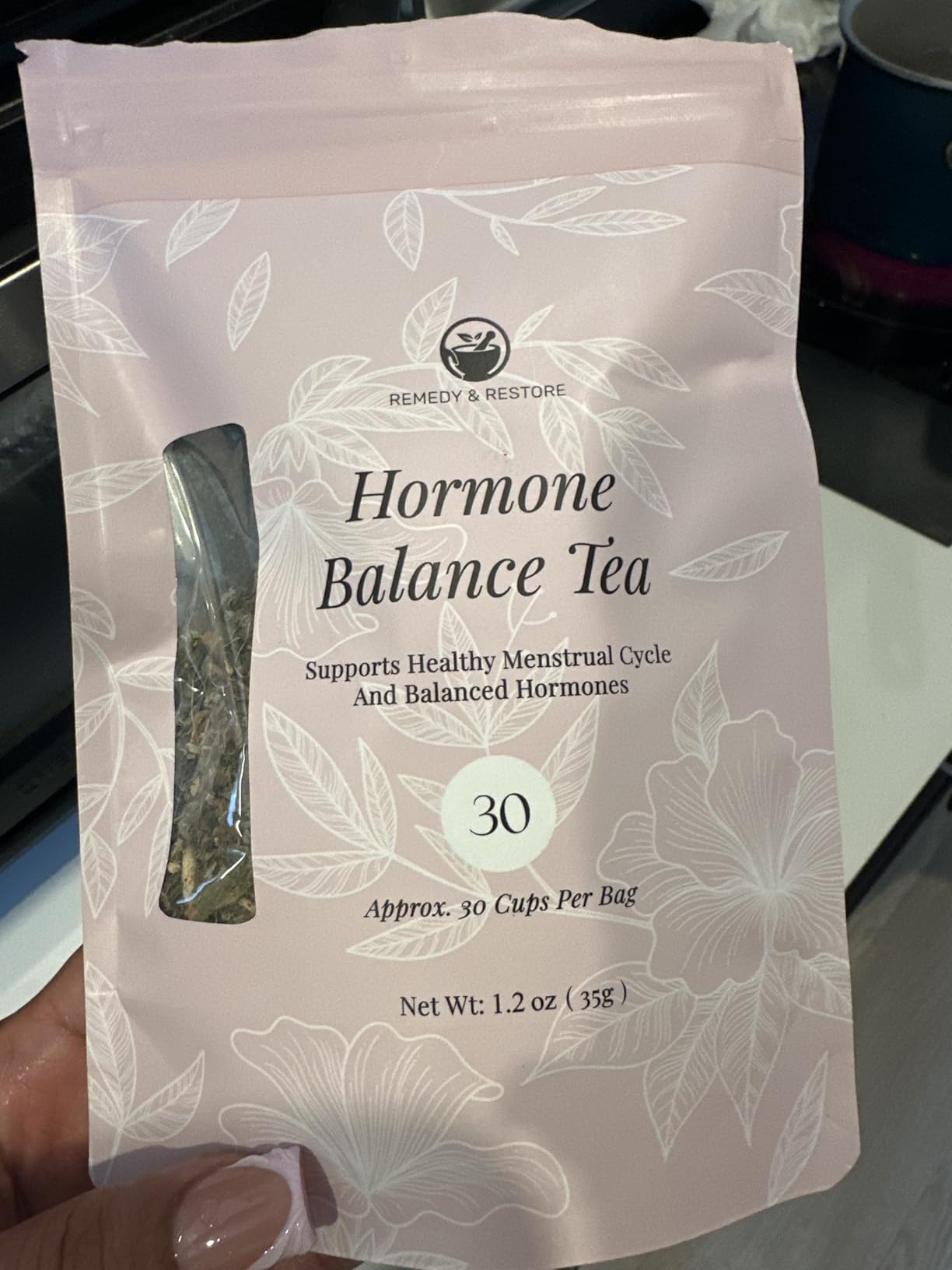 Remedy & Restore Herbal Tea for Hormone Balance - Natural Menstrual Cycle Support, Spearmint Flavor, Loose Leaves customer photo 2