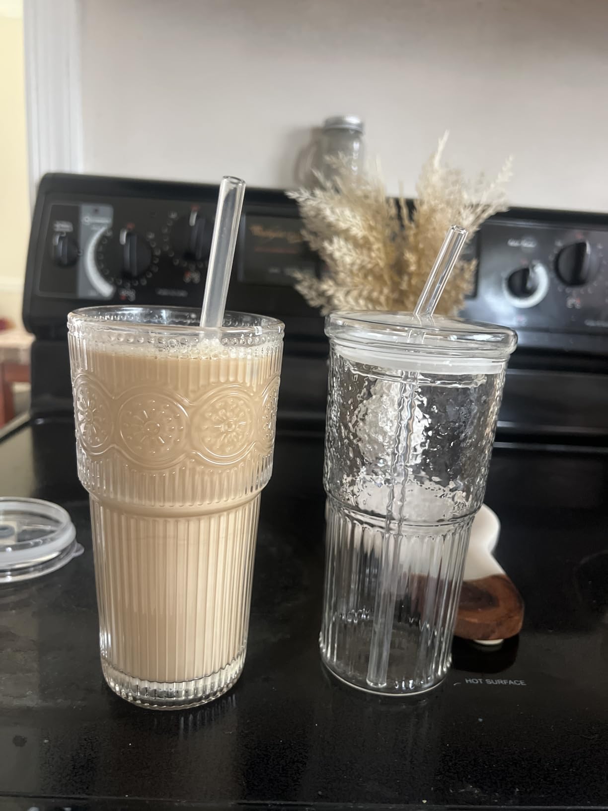Foogwee 20 Packs Reusable Glass Straws Set, 8.5'' x 10mm Clear Drinking Straws for Smoothies, Shakes, Coffee, Juice, Sodas, Milk, Tea, Cocktails, Set of 8 Straight and 8 Bent with 4 Cleaning Brushes customer photo 1