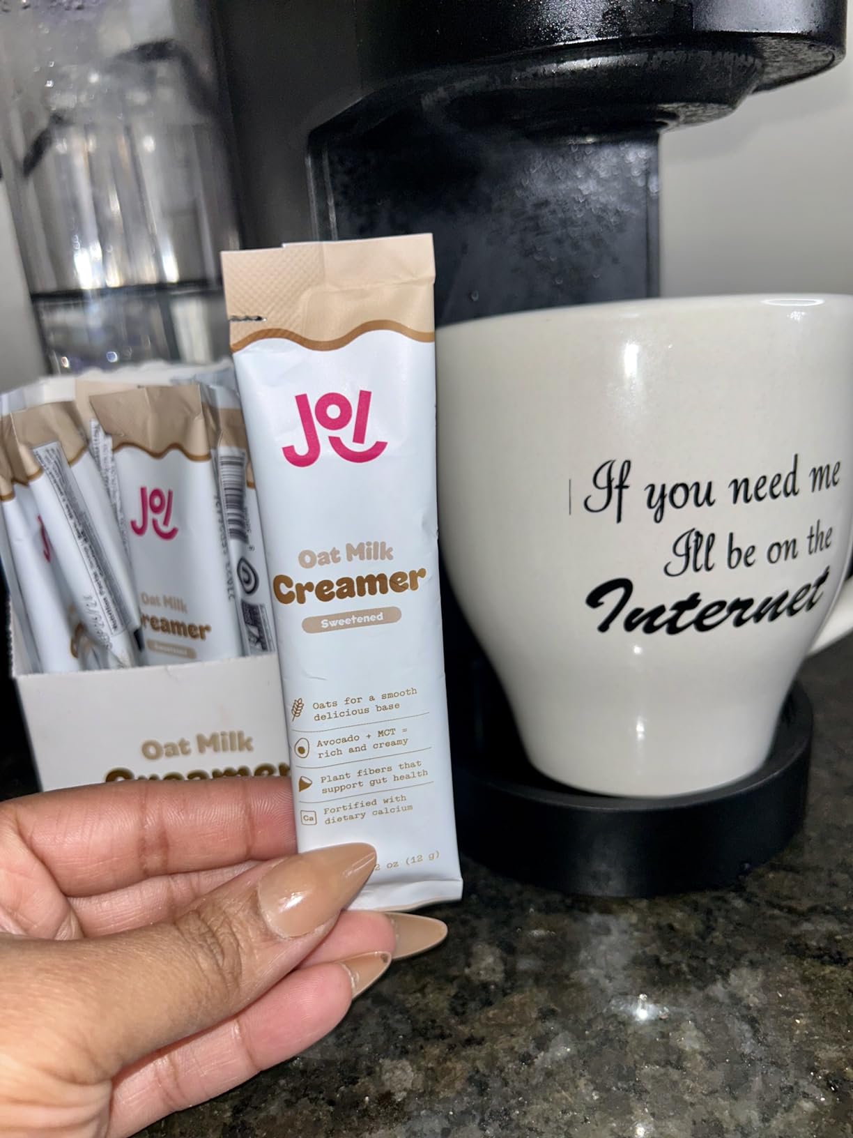JOI Instant Oat Milk Creamer Pouch - Makes 32 servings - Vegan, Kosher, Shelf-Stable, and Gluten-Free - Use for Coffee Creamer, Add to Smoothies & Tea or Make Your Own Oat Milk Creamer. Prebiotic, Superfood, Shelf-Stable, Barista, Fortified with Calcium, No Hydrogenated Oils. Only 3G of Sugar. Use in Coffee or Protein Shakes. Zero gums or preservatives. customer photo 1