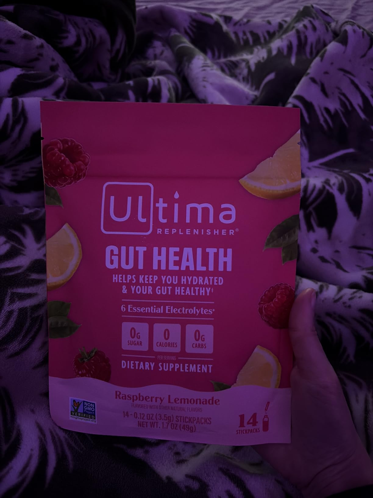 Ultima Replenisher Gut Health Supplement and Electrolytes Powder - Raspberry Lemonade, 14 Stickpacks - Hydration Packets with Added Gut Health Benefits customer photo 1