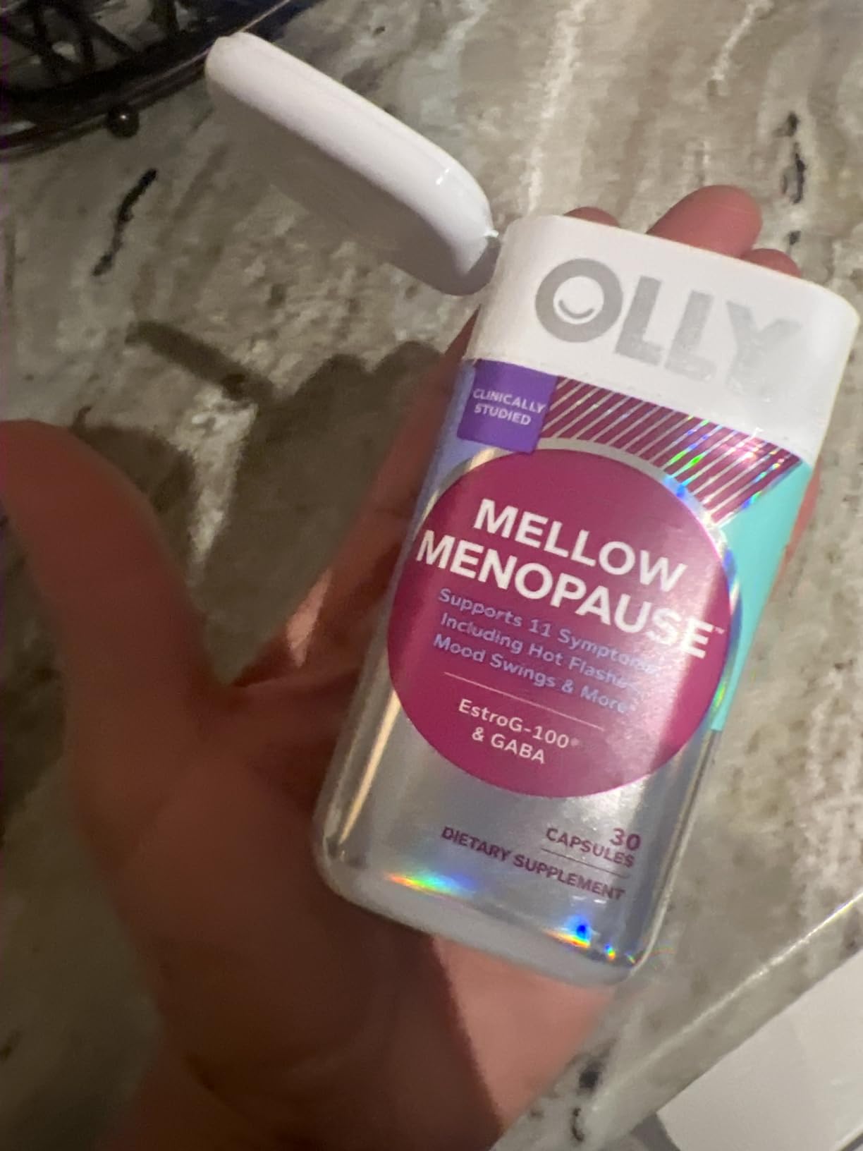 OLLY Mellow Menopause Supplements for Women, Supports Hot Flashes, Vaginal Dryness & Occasional Mood Swings, Estro-G100, GABA, Vegan Capsules, 1 Month Supply - 30 Count customer photo 2