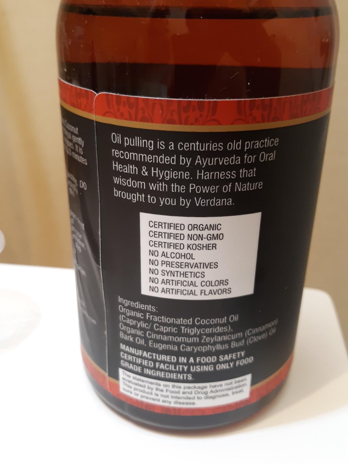Verdana Organic Oil Pulling Mouthwash - 16 oz Mint - USDA Organic Coconut Oil Rinse for Teeth & Gums - Alcohol-Free, Fluoride-Free Natural Mouthwash for Fresh Breath & Gum Health customer photo 2