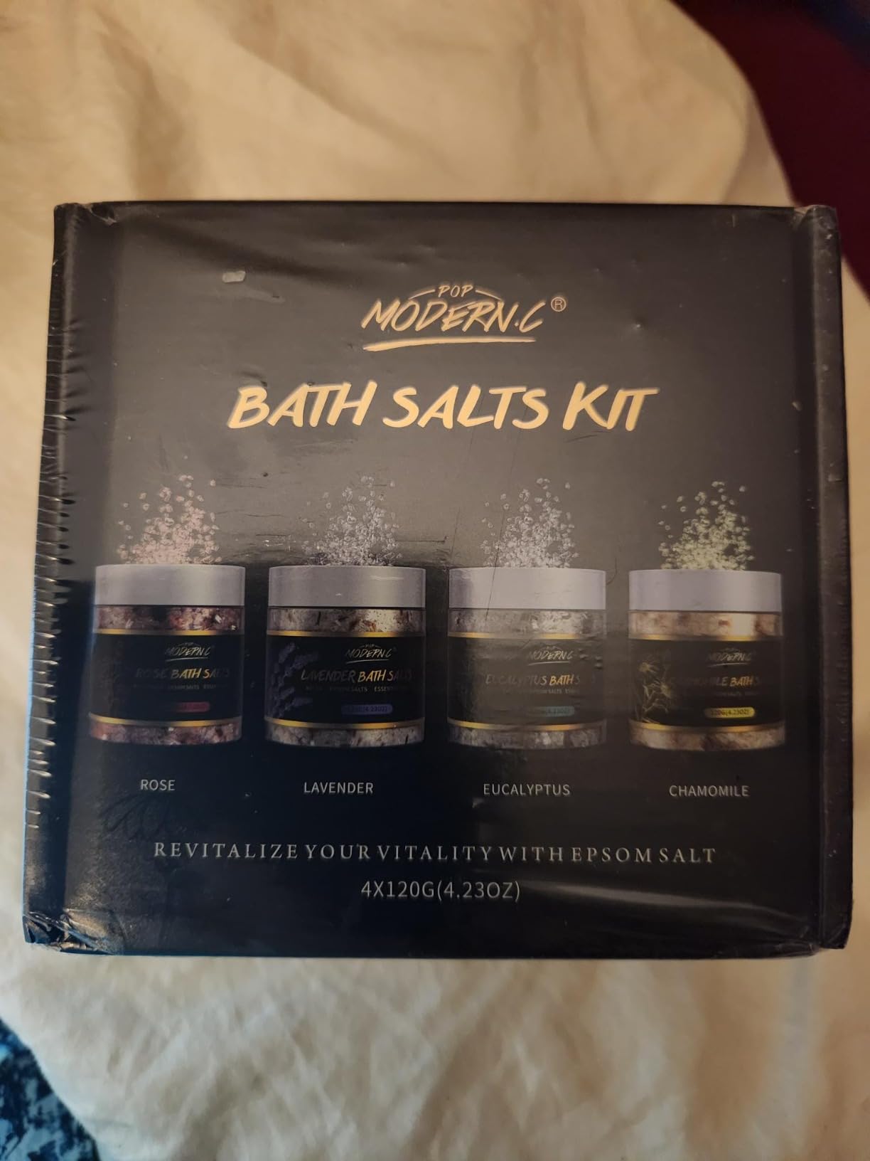 Epsom Bath Salts Gift Set for Soaking 4pcs Bath Salts with Essential Oils for Women Relaxing Lavender Eucalyptus Rose Chamomile Bath Set for Women Luxury Spa Birthday Mother's Day Christmas Gift customer photo 1