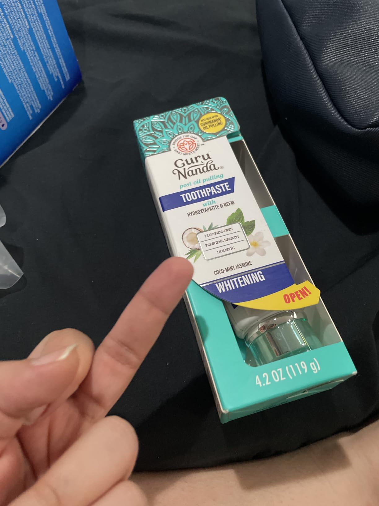 GuruNanda Hydroxyapatite Toothpaste for Whitening with Neem & Xylitol, SLS & Fluoride Free Formula with Tongue Scraper & Squeezer - Freshens Breath, Fights Plaque - Natural CocoMint Jasmine, 4.2oz customer photo 2
