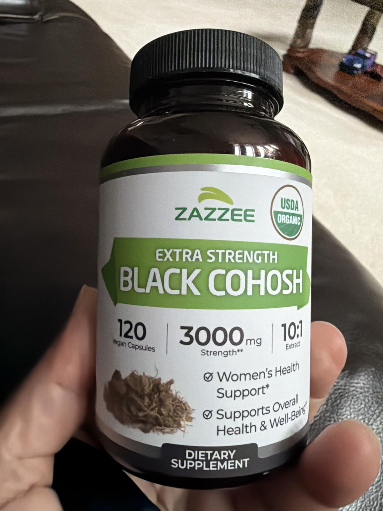 Zazzee USDA Organic Black Cohosh 10:1 Extract, 120 Vegan Capsules, 4 Month Supply, Actaea Racemosa, Women's Health & Hormonal Balance Support, All-Natural, Non-GMO, Made in the USA customer photo 1