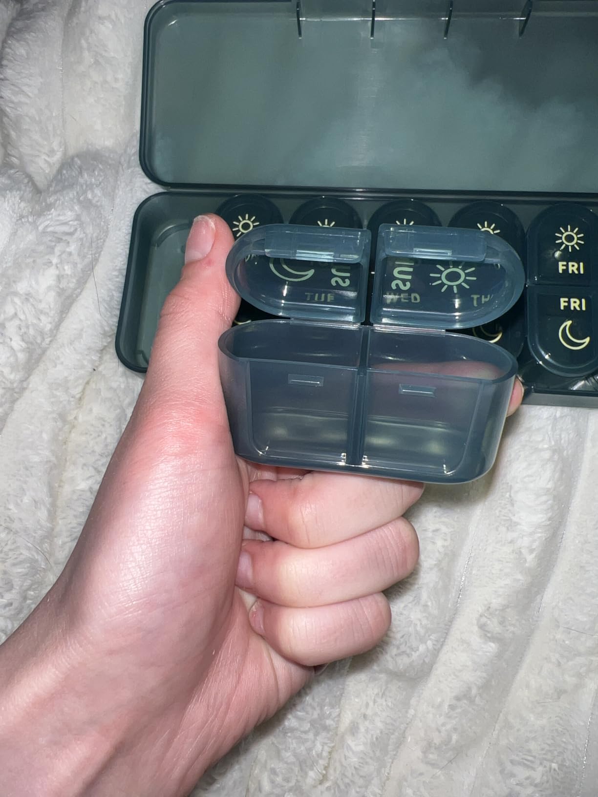 Pillex Pill Organizer 2 Times a Day, AM PM Pill Organizer 7 Day, Weekly Pill Box 2 Twice a Day, Travel Pill Case 7 Days, Medicine Organizer for Medication, Vitamins, Fish Oils, Supplements customer photo 2