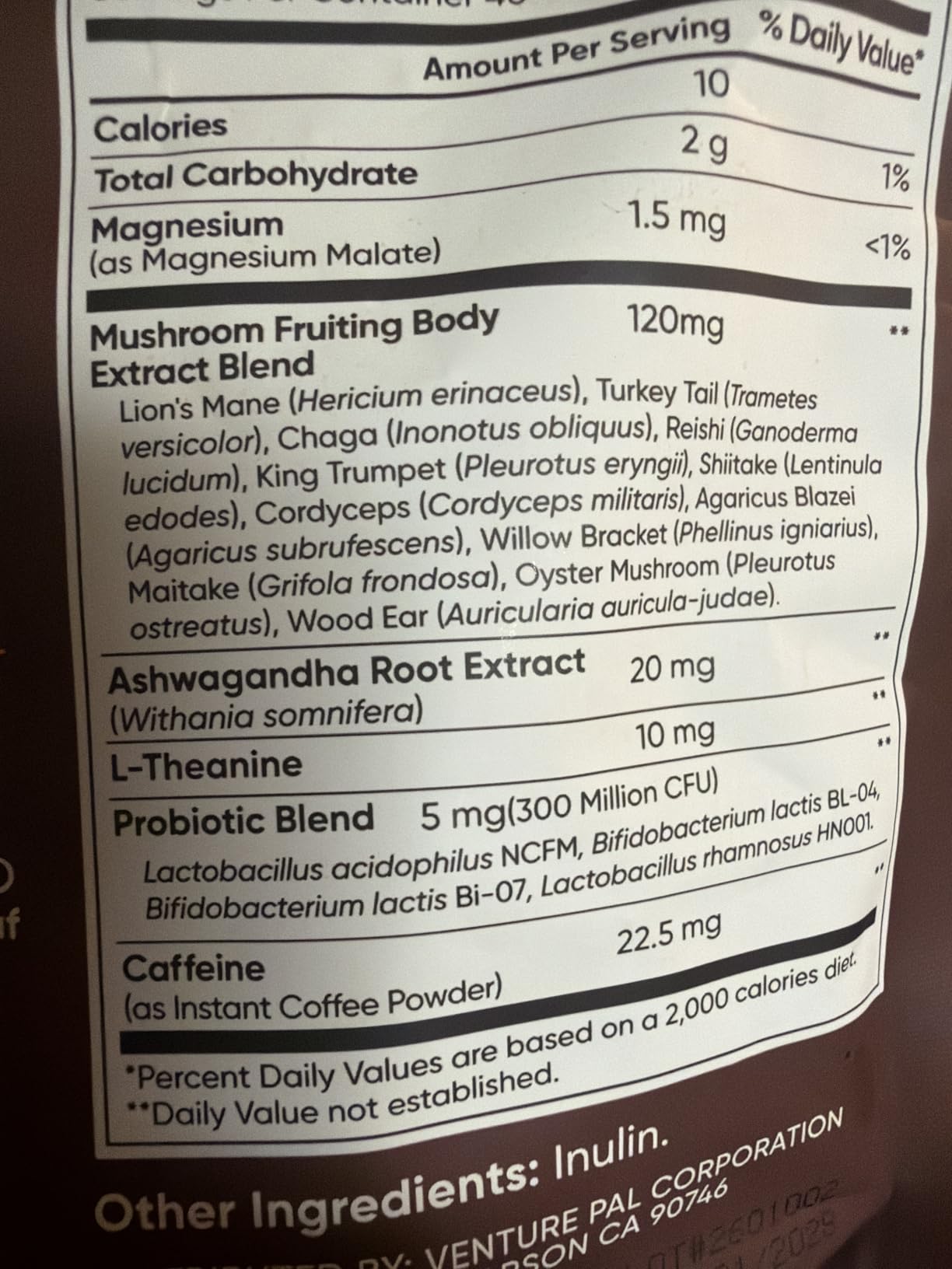 Venture Pal Mushroom Coffee (40 Servings) 12 Adaptogenic Mushrooms, Lion's Mane, Cordyceps, Turkey Tail, Reishi, Ashwagandha & Probiotics, Instant Coffee for Focus, Digestion & Immune Support customer photo 2