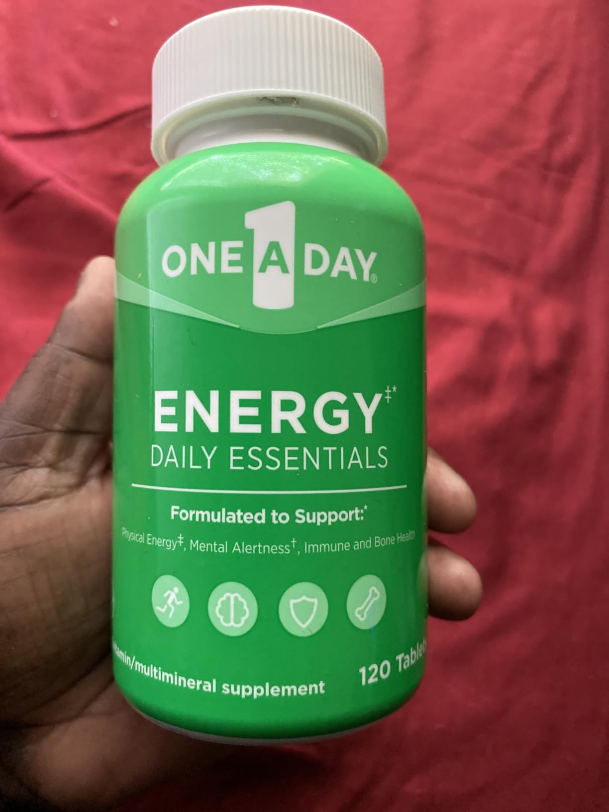 One A Day Energy Daily Essentials Multivitamin, Energy Supplement to Support Mental Alertness and Immune Health with Vitamins A C, D, E, Zinc and Caffeine, 120 Count customer photo 1