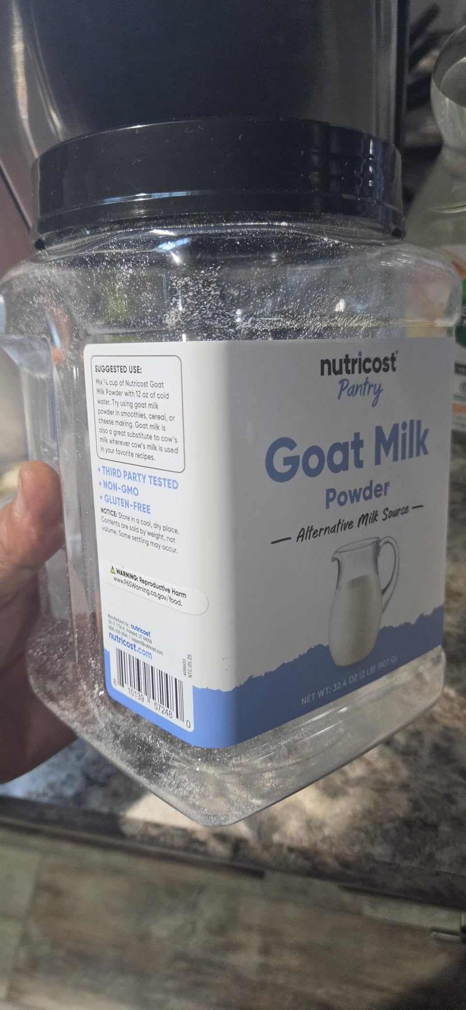 Nutricost Goat Milk Powder 2 LB Unflavored - Gluten-Free, Non-GMO customer photo 2