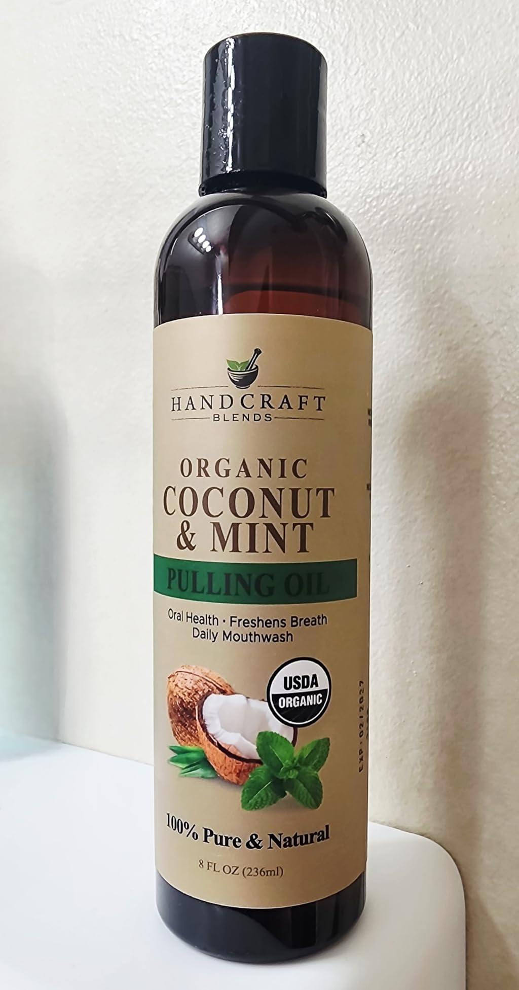 Handcraft Blends Coconut Oil Pulling for Teeth and Gums with Peppermint Oil - Organic Coconut Oil Pulling Oil Mouthwash for Fresh Breath, Oral Health and Cleaner Teeth and Gums - 8 Fl oz customer photo 1