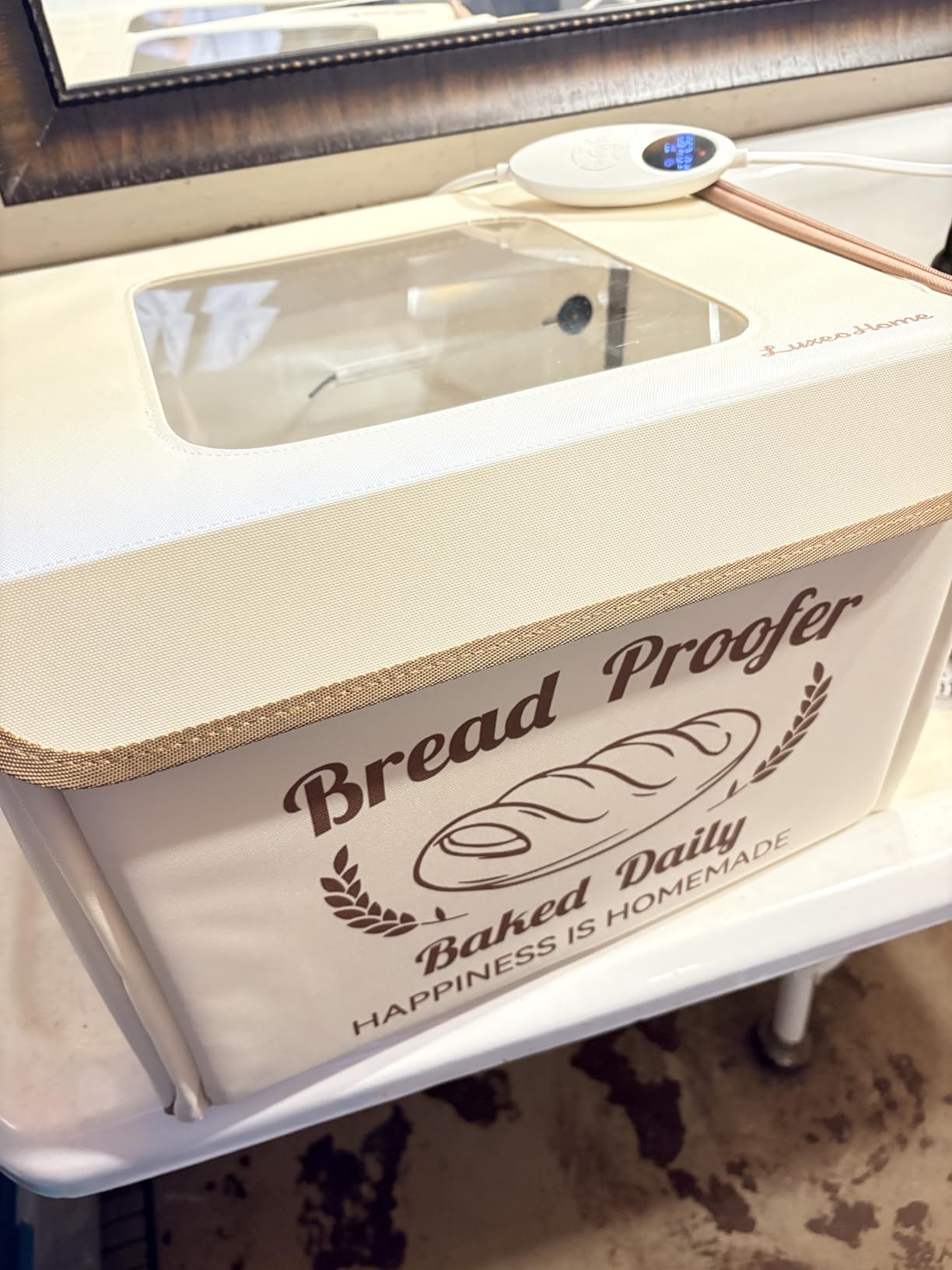Folding Bread Proofing Box with 50-113F Temp Control & 48H Timer, Dough Proofer with Metal Rack, Humidor, Recipes, Ideal for Sourdough, Bread Baking, Pizza, Yogurt, Kombucha, Precise Control customer photo 1
