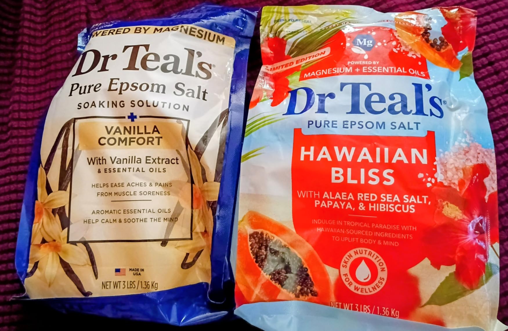 Dr Teal's Epsom Salt Magnesium Soak, Vanilla Comfort, 3 lbs customer photo 2