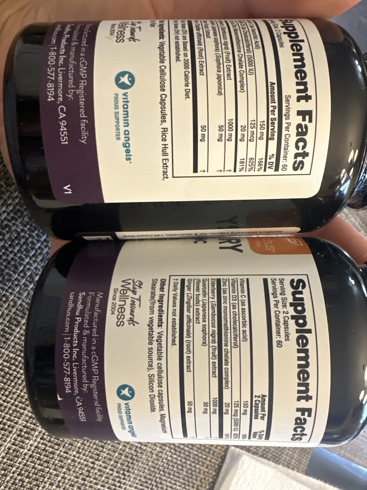 Elderberry Vitamin C and Zinc Capsules with D3 and Quercetin | 6-in-1 Immune Support Supplement Pills for Adults | 120 Count Sambucus Black Elderberry Natural Immunity Vitamins | Made in USA customer photo 2