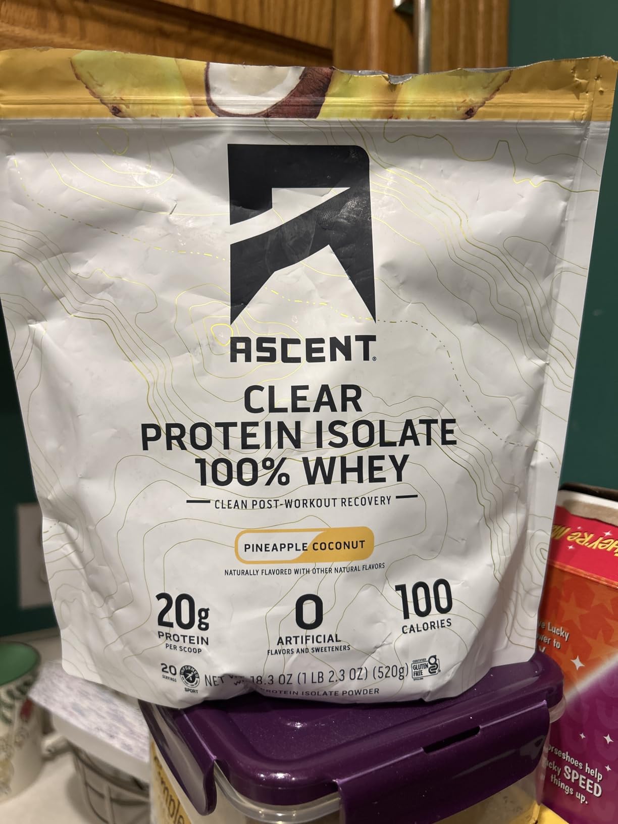 Ascent 100% Clear Whey Protein Powder - Post Workout Whey Protein Isolate, Zero Artificial Flavors & Sweeteners, Gluten Free, 5.5g BCAA, 2.1g Leucine, Essential Amino Acids, Pineapple Coconut, 20 Servings customer photo 2