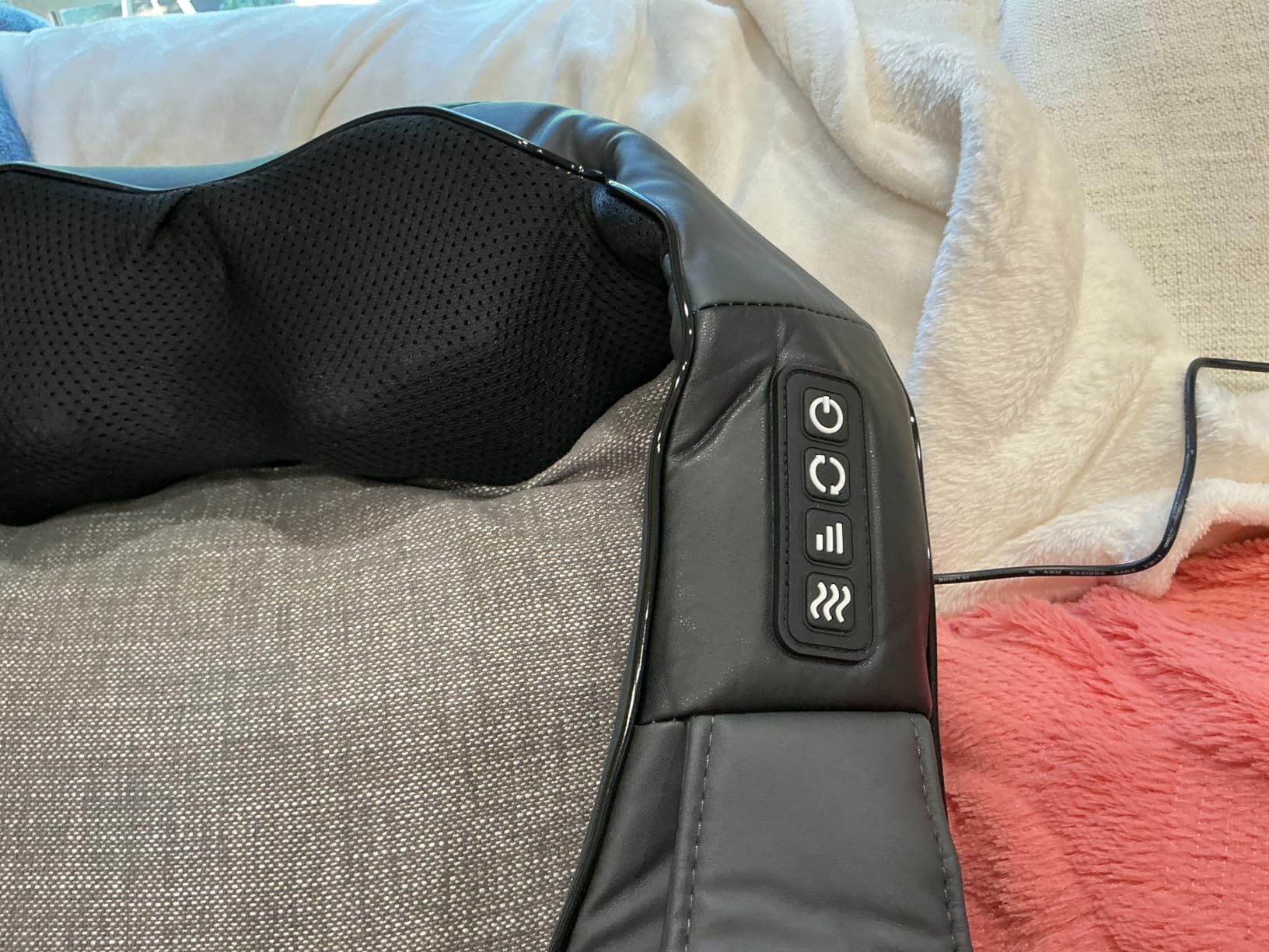 Nekteck Shiatsu Neck Massager with Heat for Pain Relief, Gray, NOT Cordless | 2026 Upgraded 3D Back Shoulder Kneading Massage Pillow, 3 Intensity Speeds Deep Tissue, Relaxation Gifts for Men Women customer photo 2